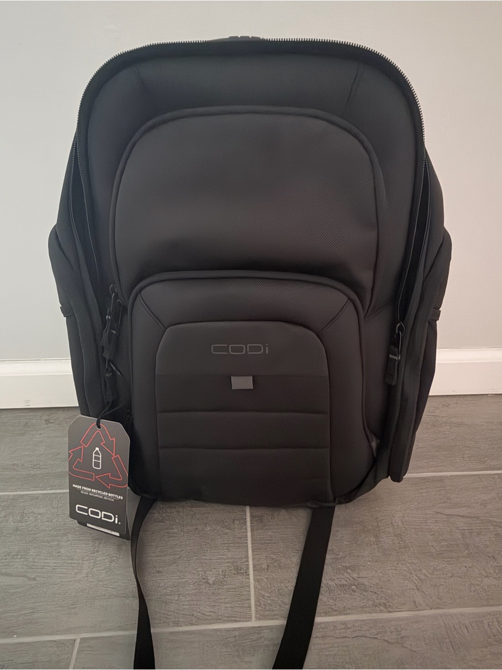 Black Travel Backpack with Padded Laptop Compartment